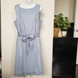 Anne Klein Sleeveless Dress, swiss dot, blue